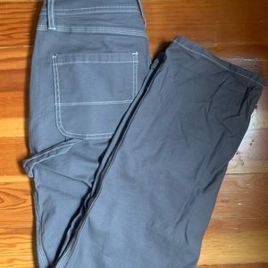 Gray twill carpenter pants